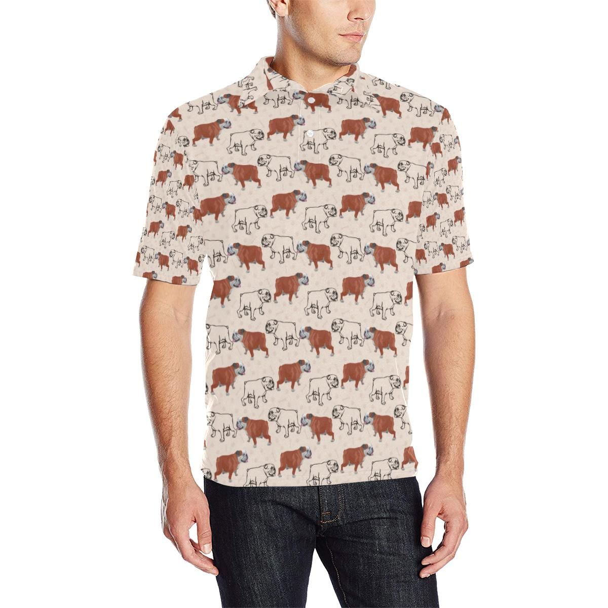 Bulldogs Pattern Print Design 04 Men Polo Shirt Bulldogs Pattern Print Design 04 Men Polo Shirt