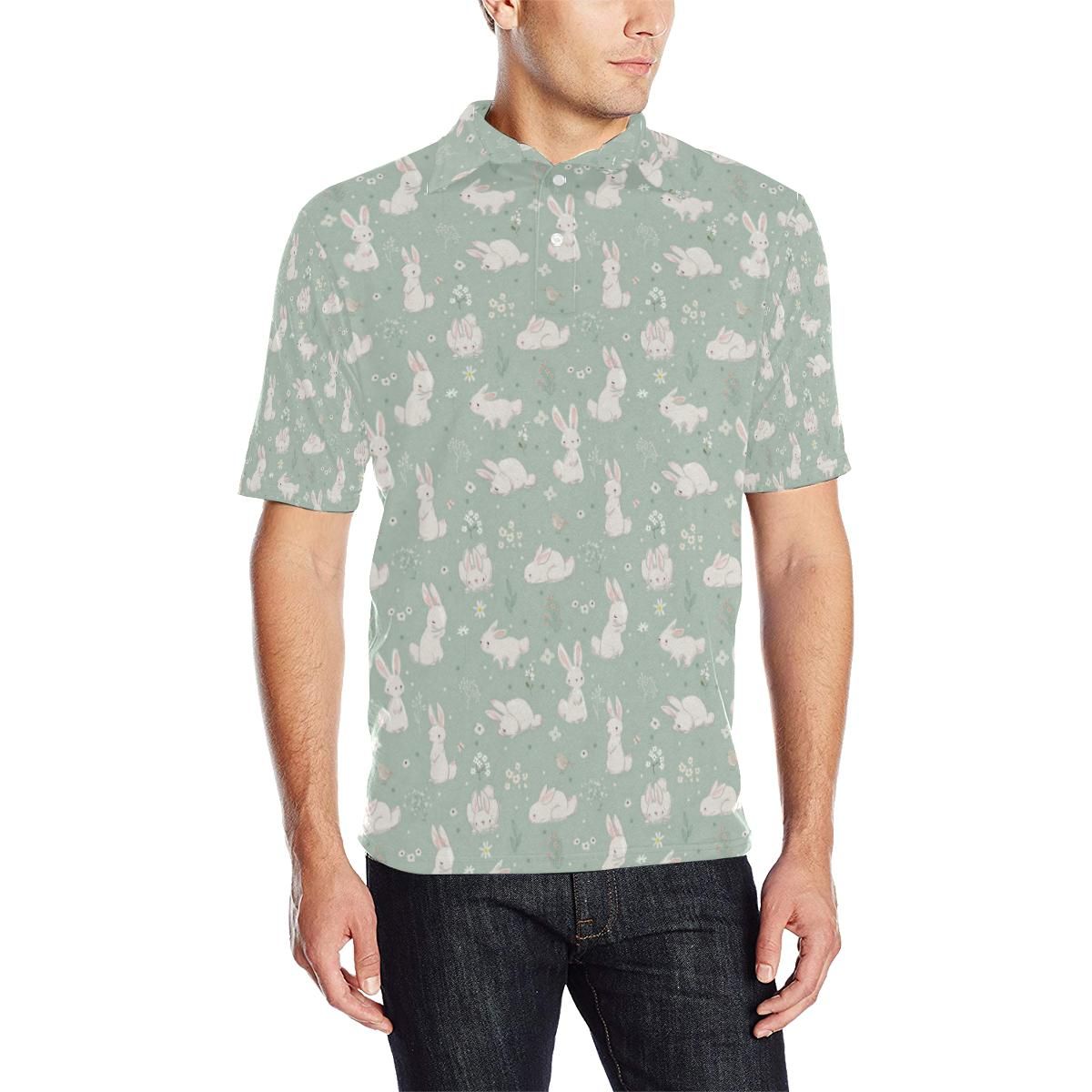 Bunny Pattern Print Design 03 Men Polo Shirt Bunny Pattern Print Design 03 Men Polo Shirt