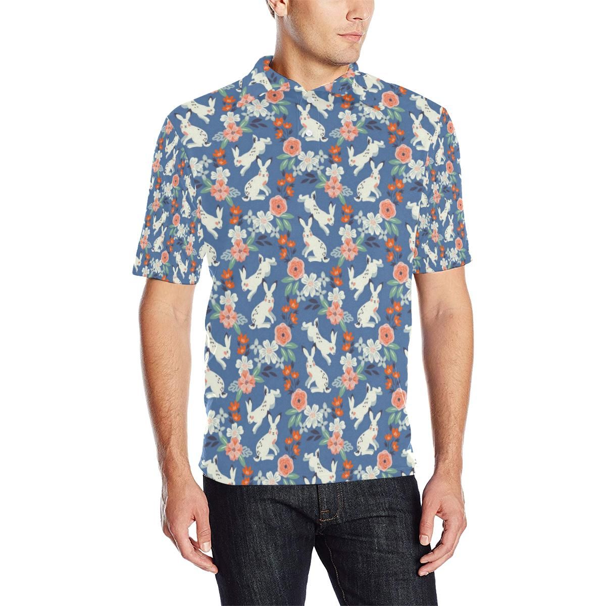 Bunny Pattern Print Design 07 Men Polo Shirt Bunny Pattern Print Design 07 Men Polo Shirt