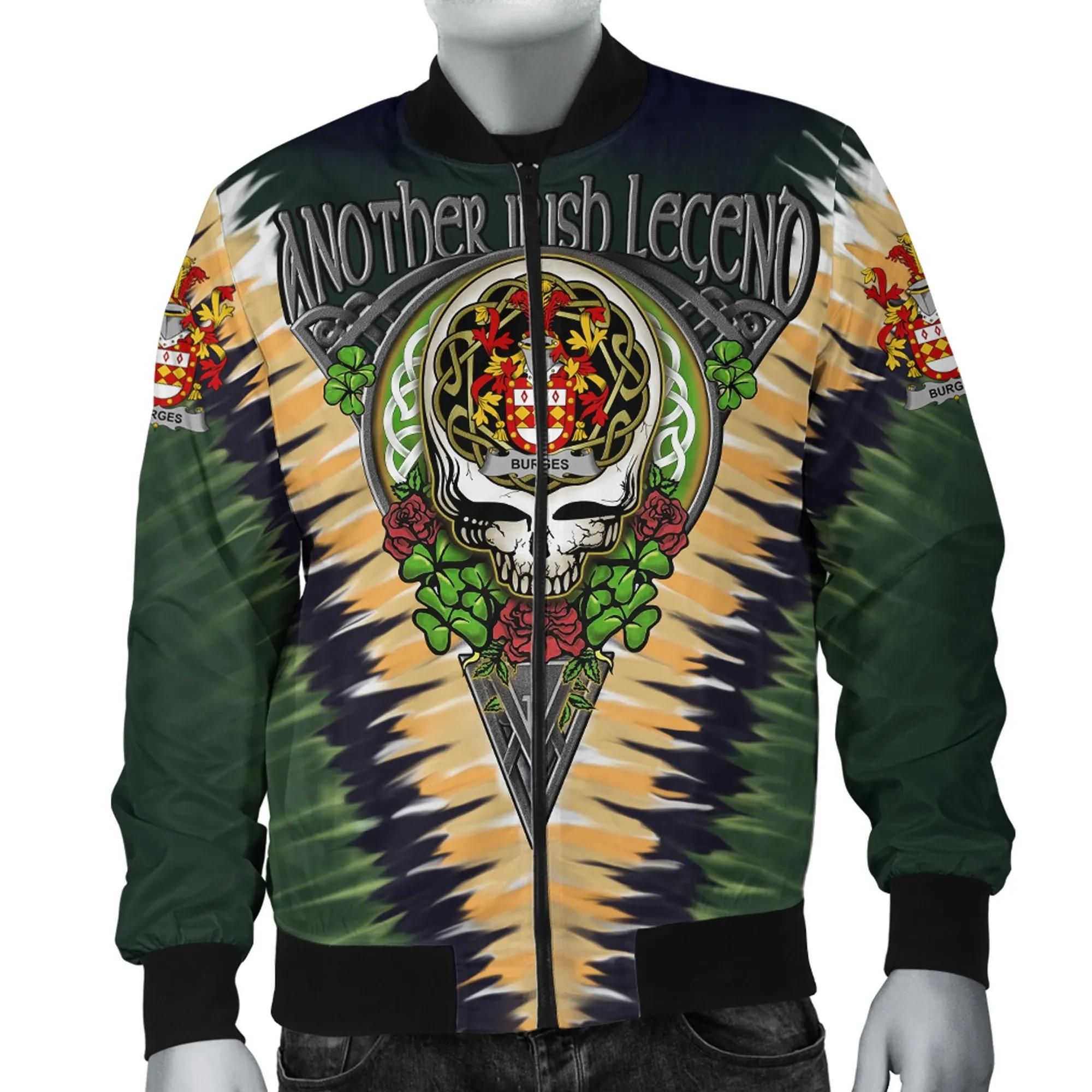 Burges Ireland Bomber Jacket - GD Irish Legend Shamrock V Tie-Dye A7 Bomber Jacket Burges Ireland Bomber Jacket - GD Irish Legend Shamrock V Tie-Dye A7 Bomber Jacket