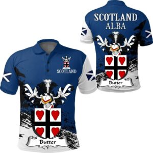 Butter Scottish Family Crest Scotland Special Polo Shirt - Golf Shirt A7