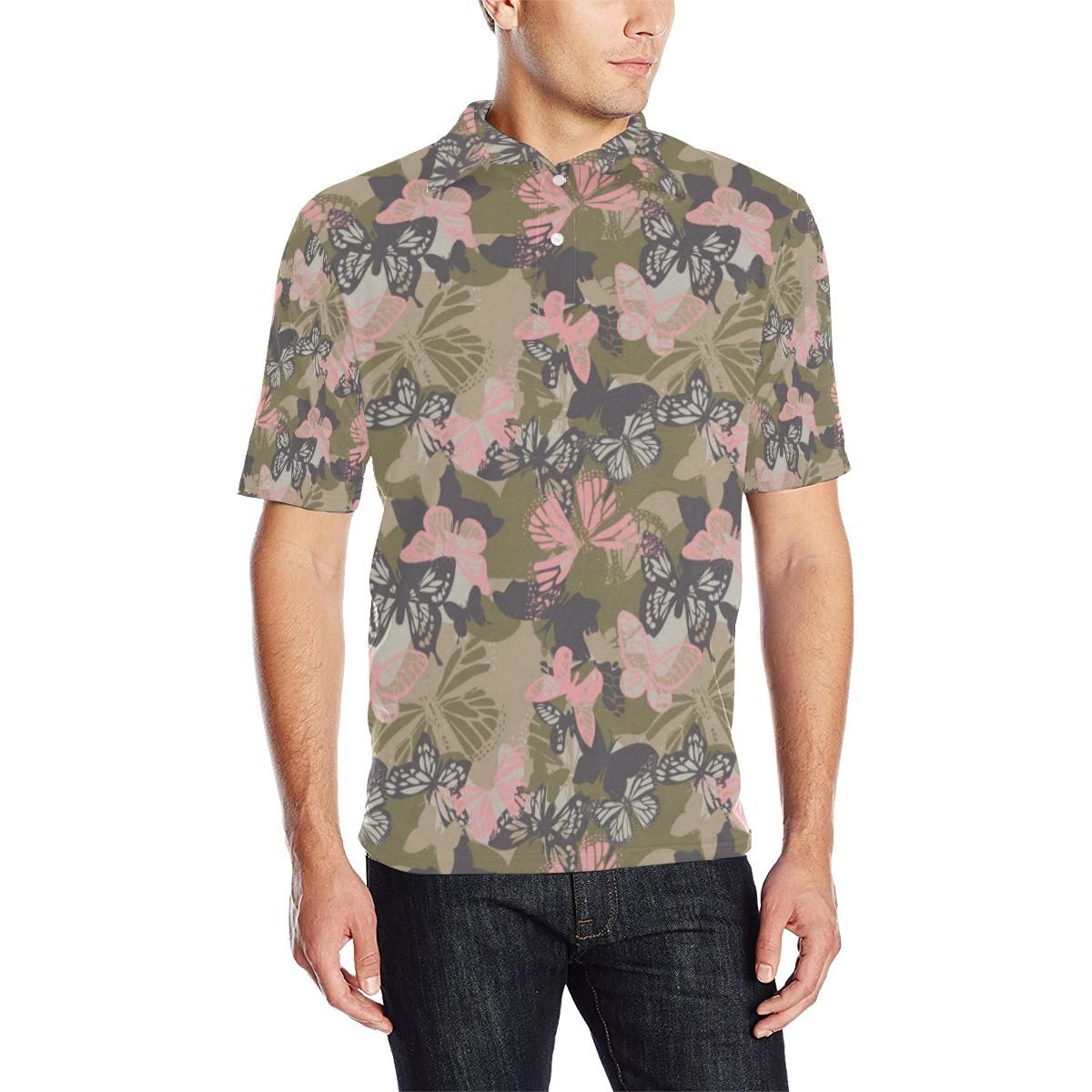 Butterfly Camouflage Men Polo Shirt Butterfly Camouflage Men Polo Shirt