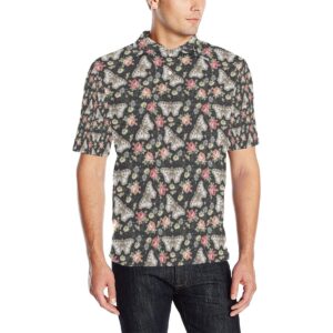 Butterfly Flower Pattern Print Design 07 Men Polo Shirt