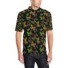 Butterfly Neon Color Print Pattern Men Polo Shirt