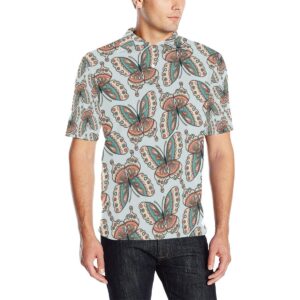 Butterfly Pattern Men Polo Shirt
