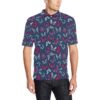 Butterfly Red Deep Blue Print Pattern Men Polo Shirt