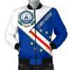 Cabo Verde Men's Bomber Jacket - Cabo Verde Flag And Coat Of Arms - BN25 Bomber Jacket