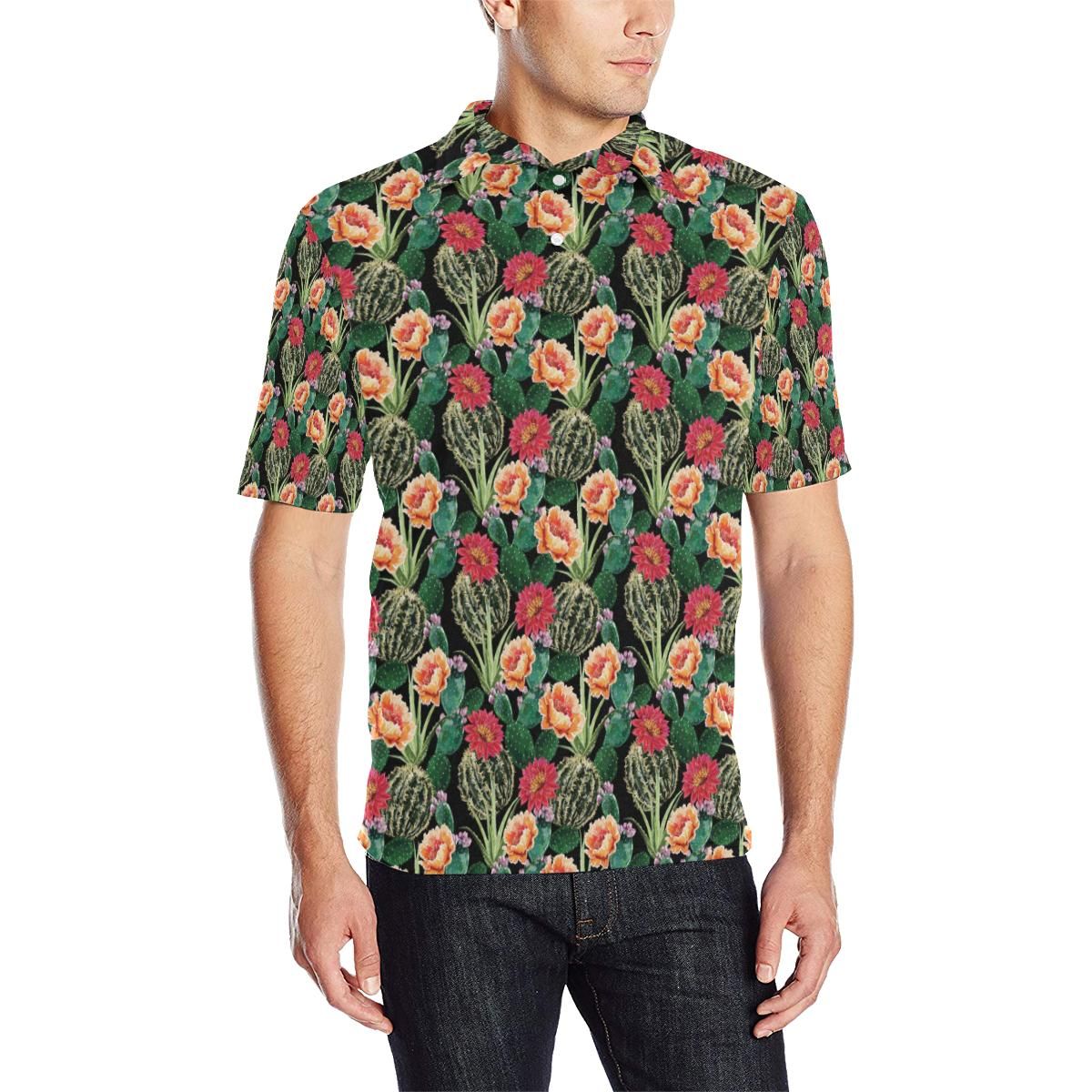 Cactus Pattern Print Design 06 Men Polo Shirt Cactus Pattern Print Design 06 Men Polo Shirt