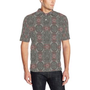 Calendar Aztec Pattern Print Design 04 Men Polo Shirt