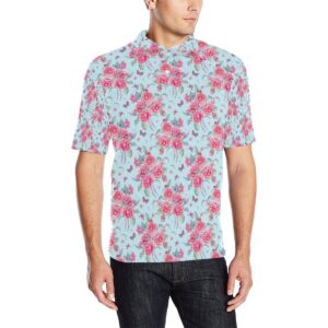 Camellia Pattern Print Design 01 Men Polo Shirt