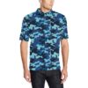 Camo Blue Pattern Print Design 04 Men Polo Shirt