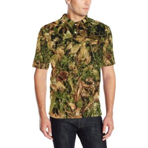 Camo Realistic Tree Forest Texture Print Men Polo Shirt