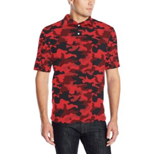 Camo Red Pattern Print Design 03 Men Polo Shirt