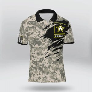 Camo Us Army Crack Polo Shirt
