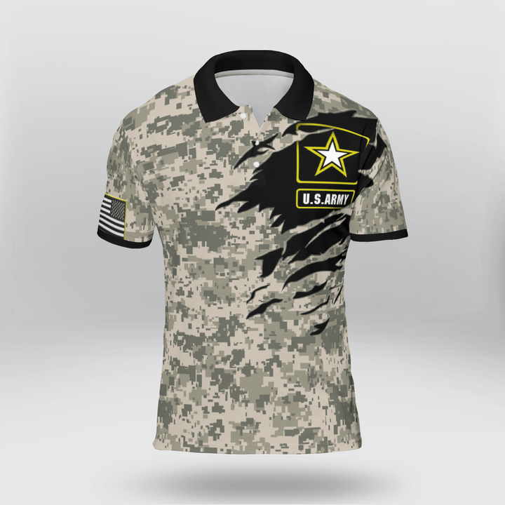 Camo Us Army Crack Polo Shirt Camo Us Army Crack Polo Shirt