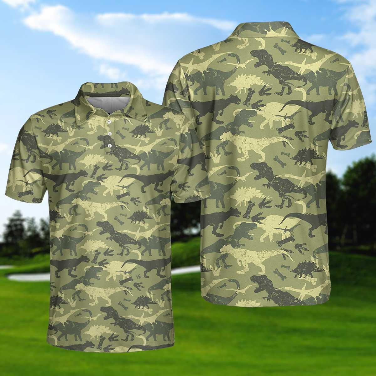 Camouflage Dinosaur Pattern Polo Shirt Camouflage Dinosaur Pattern Polo Shirt