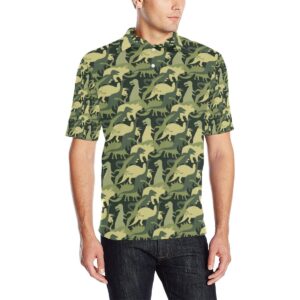 Camouflage Dinosaur Pattern Print Design 03 Men Polo Shirt