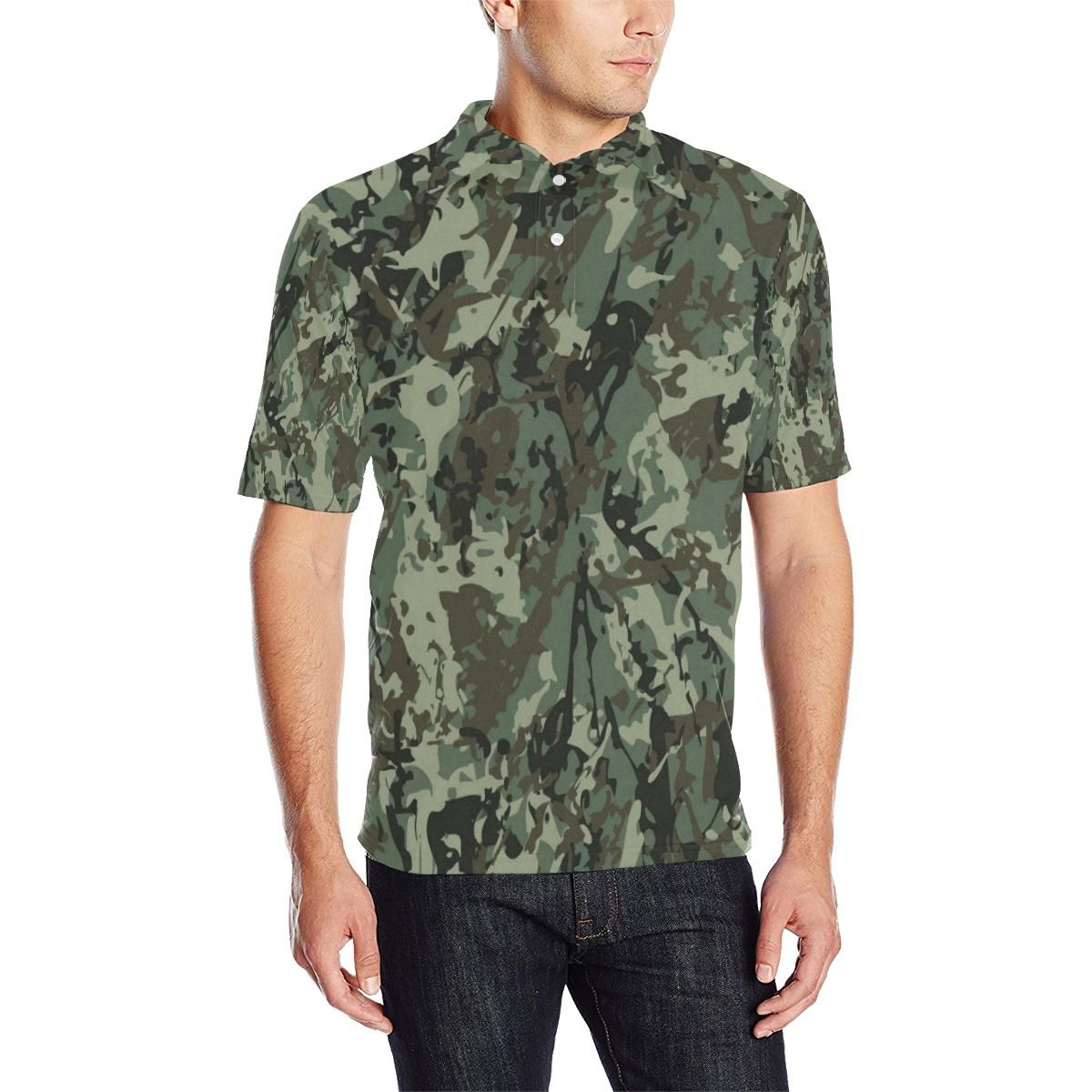 Camouflage Pattern Print Design 06 Men Polo Shirt Camouflage Pattern Print Design 06 Men Polo Shirt