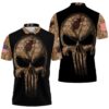 Camouflage Skull Heat American Flag Polo Shirt