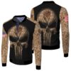 Camouflage Skull Hnew York Knicks American Flag Bomber Jacket