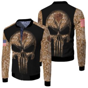 Camouflage Skull Hnew York Knicks American Flag Bomber Jacket