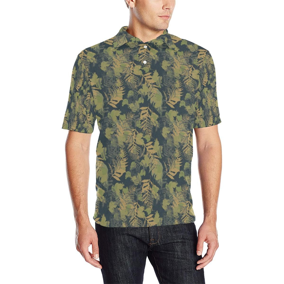 Camouflage Tropical Pattern Print Design 04 Men Polo Shirt Camouflage Tropical Pattern Print Design 04 Men Polo Shirt