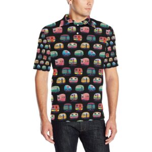 Camper Camping Pattern Men Polo Shirt