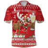 Canada Christmas Moose Polo Shirt Maple Leaf Version K13