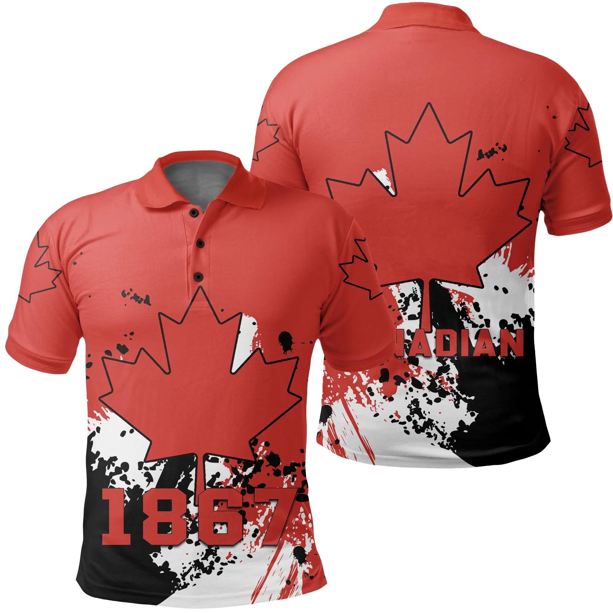 Canada Coat Of Arms Polo Shirt Spaint Style J8W Canada Coat Of Arms Polo Shirt Spaint Style J8W