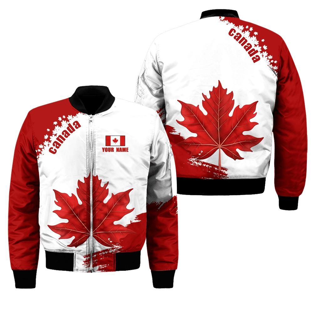 Canada Day No3 Personalized Name Pullover Premium Unisex Bomber Jacket Maple Leaf Bomber Jacket Canada Day No3 Personalized Name Pullover Premium Unisex Bomber Jacket Maple Leaf Bomber Jacket