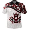Canada Day Polo Shirt - Haida Maple Leaf Style Tattoo White A02