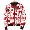 Canada Love Pattern Print Women Casual Bomber Jacket