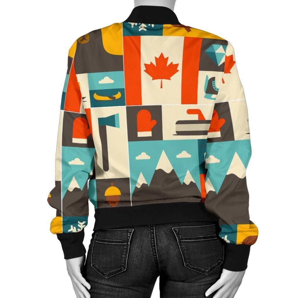 Canada-Pattern-Print-Women-Casual-Bomber-Jacket-2