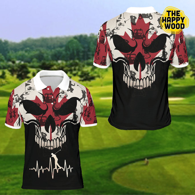 Canada Skull Golf Polo Shirt Canada Skull Golf Polo Shirt