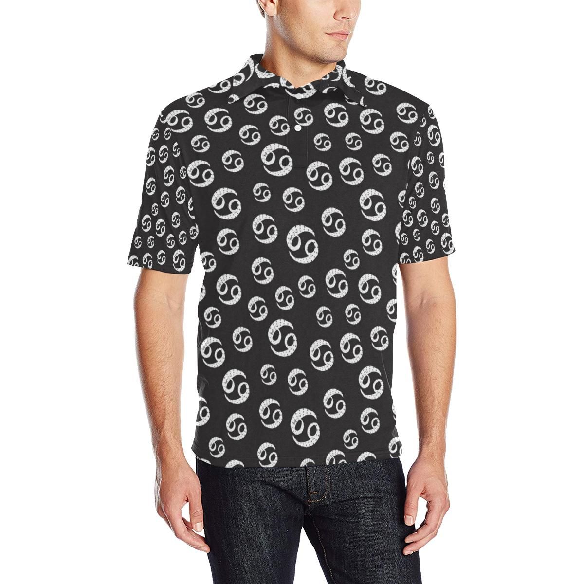 Cancer Zodiac Pattern Print Design 02 Men Polo Shirt Cancer Zodiac Pattern Print Design 02 Men Polo Shirt