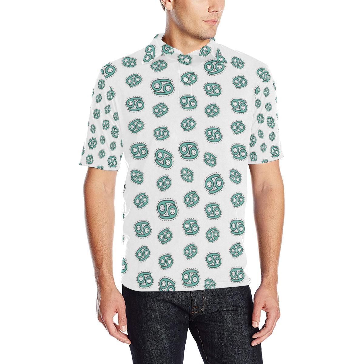 Cancer Zodiac Pattern Print Design 04 Men Polo Shirt Cancer Zodiac Pattern Print Design 04 Men Polo Shirt