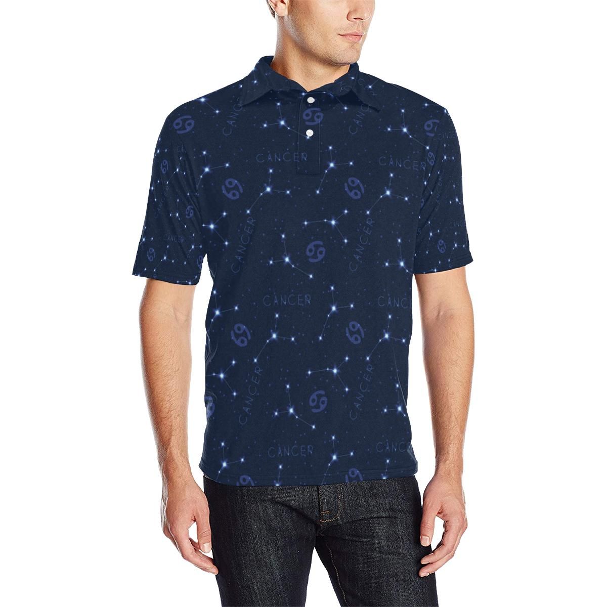 Cancer Zodiac Pattern Print Design 05 Men Polo Shirt Cancer Zodiac Pattern Print Design 05 Men Polo Shirt