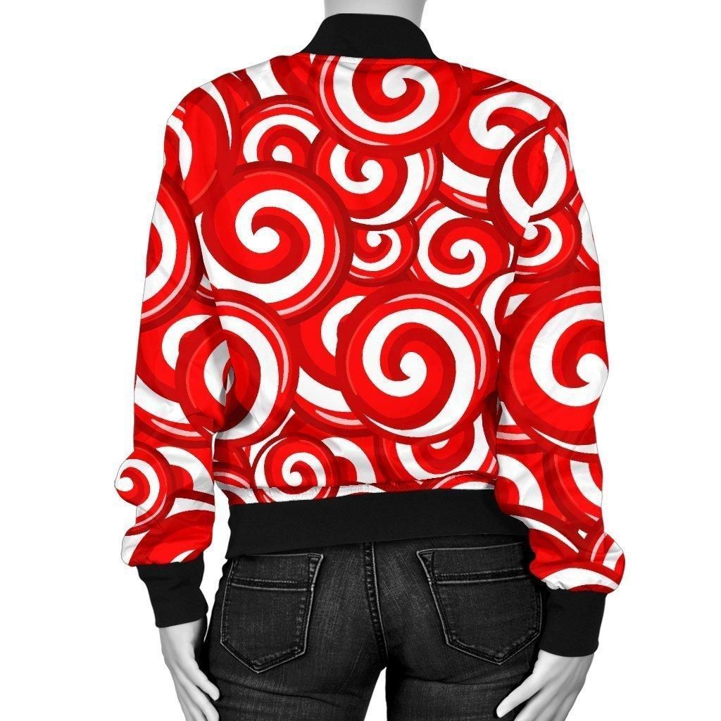 Candy-Cane-Pattern-Print-Women-Casual-Bomber-Jacket-2