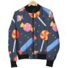 Candy Pattern Print Women Casual Bomber Jacket