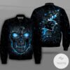 Carolina Panthers Lava Skull Full Print Bomber Jacket