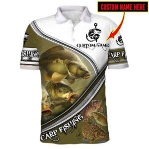 Carp Fishing Custom Name Polo Shirt #Kv