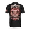 Carpenter Proud Skull Black And White 3D Short Sleeve Polo Shirt