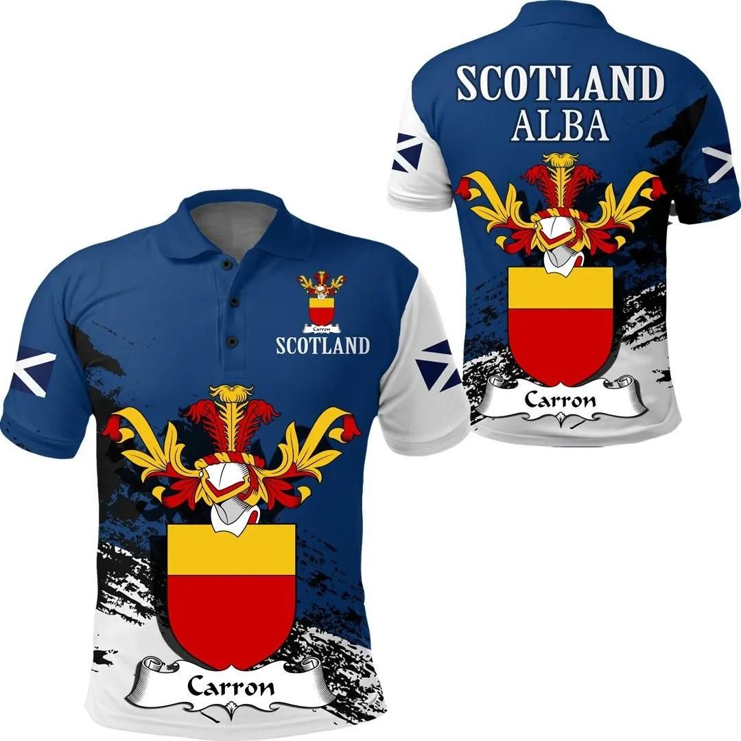 Carron Scottish Family Crest Scotland Special Polo Shirt - Golf Shirt A7 Carron Scottish Family Crest Scotland Special Polo Shirt - Golf Shirt A7