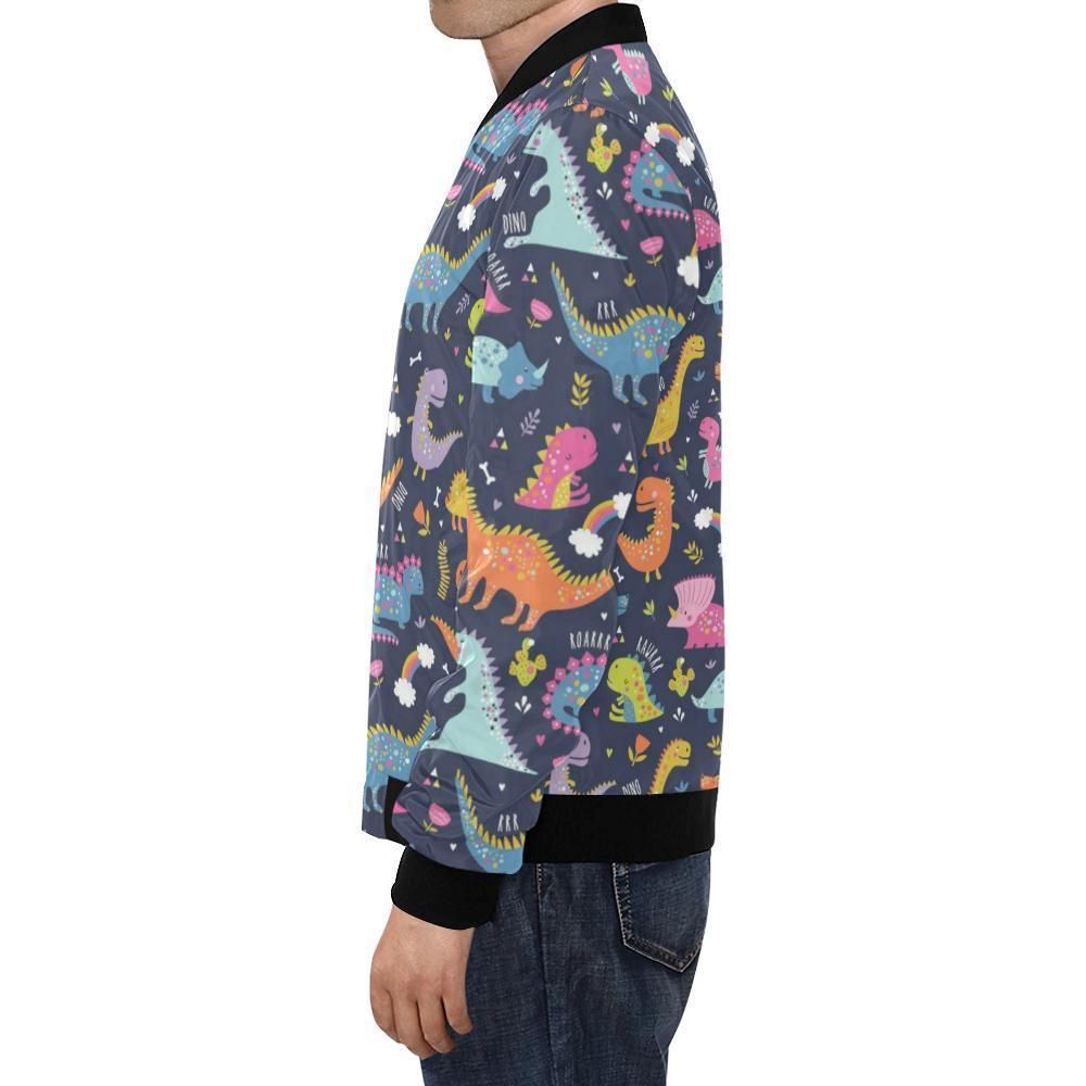 Cartoon-Dino-Dinosaur-Pattern-Print-Mens-Bomber-Jacket-1