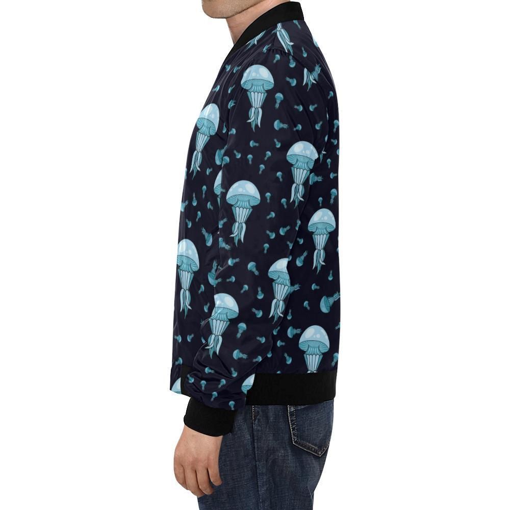 Cartoon-Jellyfish-Print-Pattern-Mens-Bomber-Jacket-1
