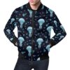 Cartoon Jellyfish Print Pattern Mens Bomber Jacket