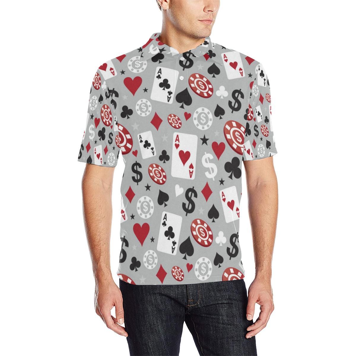 Casino Pattern Print Design 01 Men Polo Shirt Casino Pattern Print Design 01 Men Polo Shirt