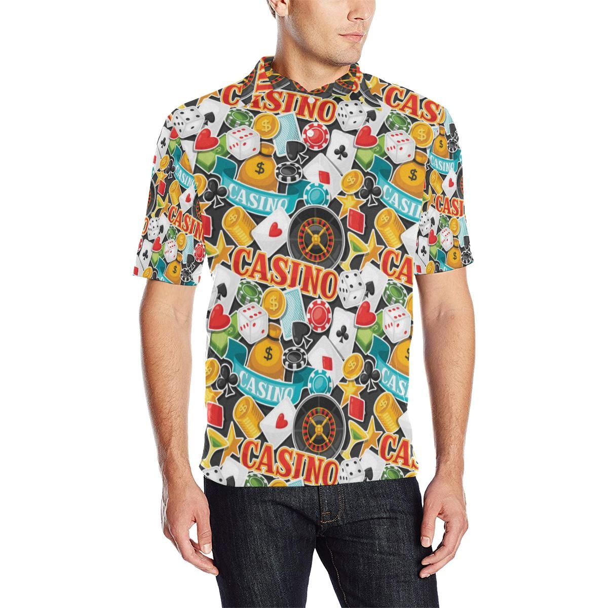 Casino Pattern Print Design 03 Men Polo Shirt Casino Pattern Print Design 03 Men Polo Shirt