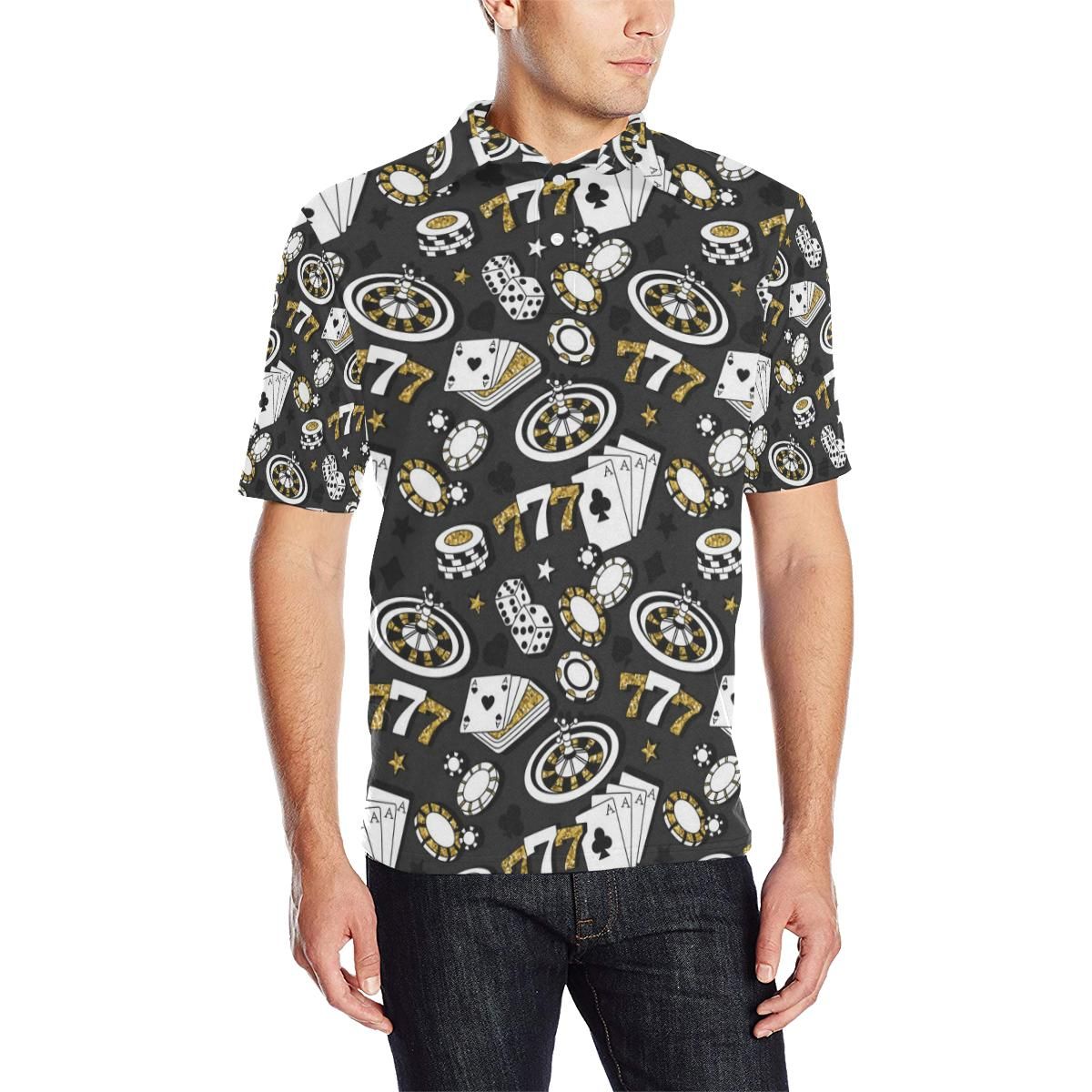 Casino Pattern Print Design 05 Men Polo Shirt Casino Pattern Print Design 05 Men Polo Shirt