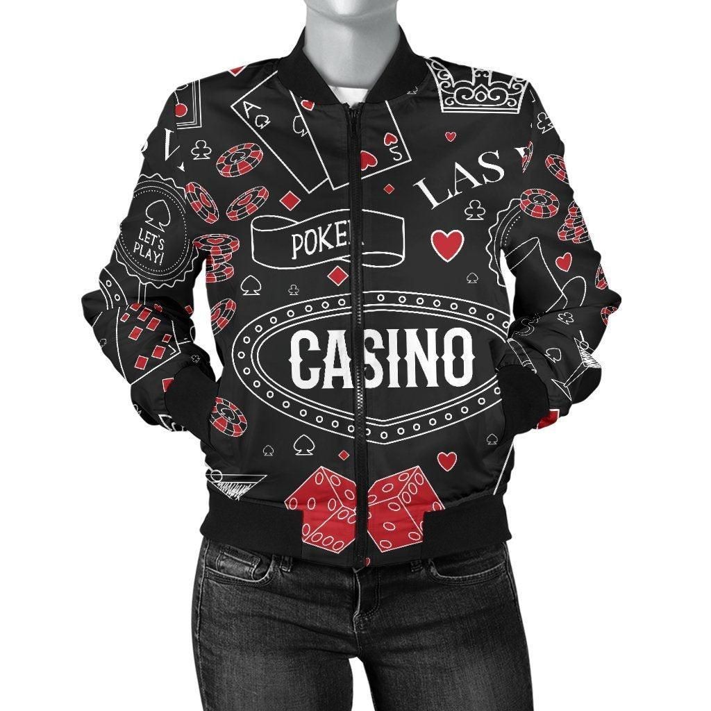 Casino-Poker-Pattern-Print-Women-Casual-Bomber-Jacket-1